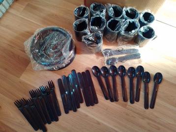 Blauw Kunststof Servies Set beschikbaar voor biedingen