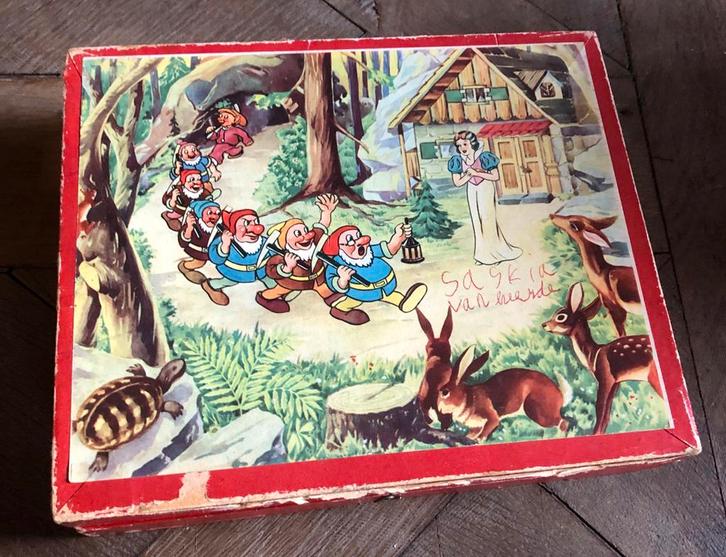 Oude Disney Sneeuwwitje Blokkenpuzzel - 1950, Antiek en Kunst, Antiek | Speelgoed, Ophalen of Verzenden