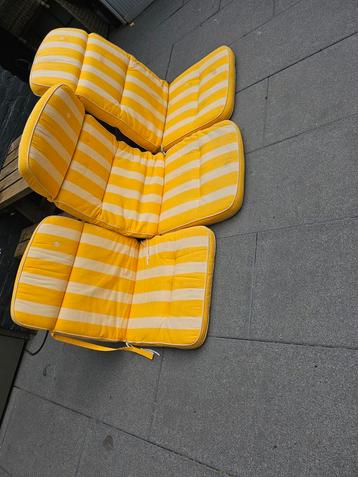 Kettler HKS tuinkussens geel/wit gestreept - 3 stuks beschikbaar voor biedingen