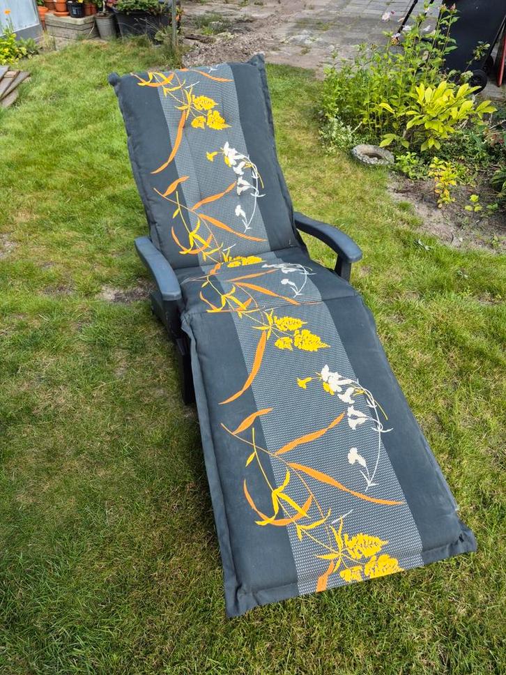 Verstelbare Tuin Ligstoel 2 stuks, Tuin en Terras, Ligbedden, Gebruikt, Kunststof, Verstelbaar, Ophalen