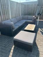 Loungeset bank 7 delig antraciet grijs tuinset met kussens, Tuin en Terras, Ophalen, Gebruikt, Rotan, Loungeset