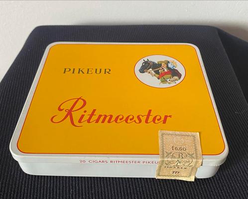 Vintage Ritmeester Pikeur Sigarenblik Holland Zegel 1970s/80, Verzamelen, Blikken, Gebruikt, Overige, Overige merken, Ophalen of Verzenden