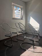 Set 4 chrome stoelen gastone rinaldi, Huis en Inrichting, Ophalen, Overige kleuren, Zo goed als nieuw, Vier