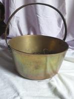 Antieke Koperen Hangpot met Handvat, Ophalen of Verzenden, Koper