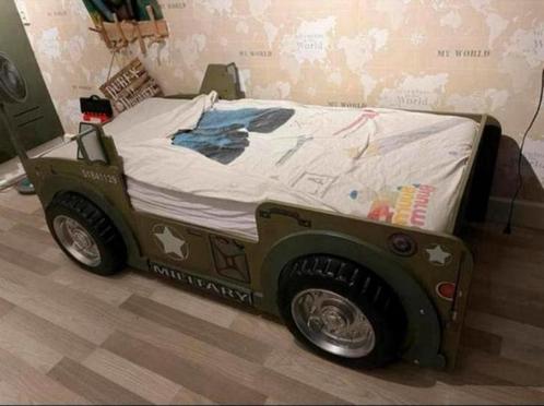 Stoer kinderbed in legerstijl, Kinderen en Baby's, Kinderkamer | Bedden, Gebruikt, 180 cm of meer, 85 tot 100 cm, Ophalen