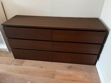 IKEA Malm ladekast - 6 lades - Walnoot (Gratis)