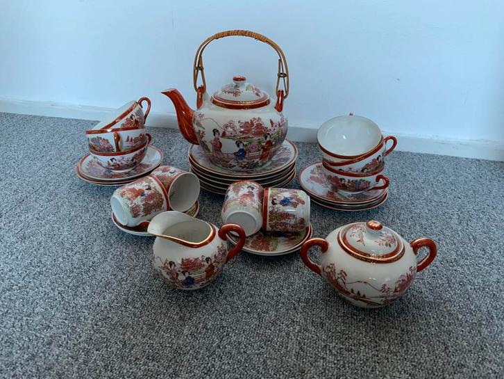 Oriëntaals Porseleinen Theeservies, Huis en Inrichting, Keuken | Servies, Gebruikt, Compleet servies, Overige stijlen, Porselein