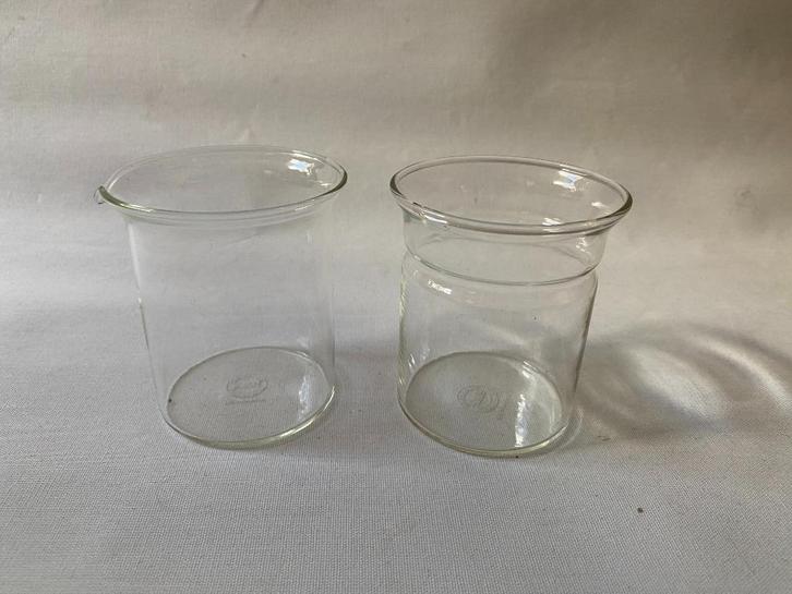 Retro Bodum Bistro Denmark glazen melkkannetje en suikerpot, Huis en Inrichting, Keuken | Servies, Gebruikt, Overige typen, Overige stijlen