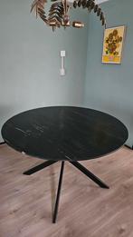 Marmer tafel rond zwart Goossens, Ophalen, Rond, 100 tot 150 cm, 100 tot 150 cm