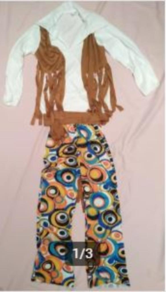 Hippie, Flower Power outfit mt 134 / 146, Kinderen en Baby's, Carnavalskleding en Verkleedspullen, Nieuw, Jongen of Meisje, 146 t/m 152