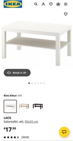 Salontafel Ikea wit, Ophalen, 50 tot 100 cm, Zo goed als nieuw, Rechthoekig