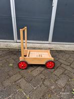 Houten loopkar met houten blokken, inclusief blokken., Ophalen, Zo goed als nieuw, Duw- of Trekspeelgoed