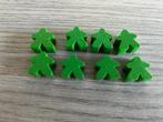 8 Carcassonne Meeples - Groen, Een of twee spelers, Ophalen of Verzenden, Gebruikt, 999 Games b.v.
