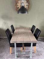 Massieve steigerhouten eettafel –6cm dik–robuust & stijlvol, Huis en Inrichting, Tafels | Eettafels, Ophalen, Gebruikt, Eikenhout