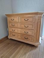 Massief eiken commode, Ophalen, Gebruikt, 100 tot 150 cm, 5 laden of meer