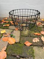 Metalen draadmand met houten handvatten, Ophalen, Overige materialen, Mand, Rond