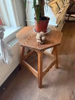 Massief Houten Bijzettafel, Minder dan 55 cm, Gebruikt, Overige vormen, Hout