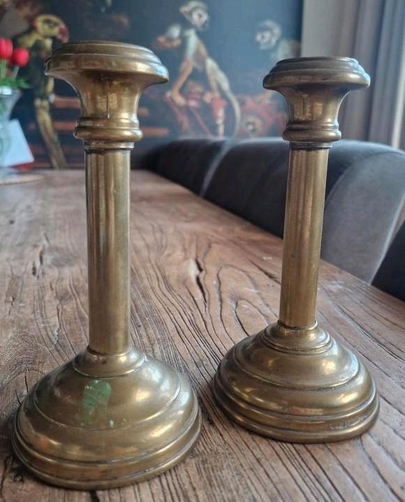 Antieke Empire stye Kandelaars - Set van 2, Antiek en Kunst, Antiek | Kandelaars, Koper of Brons, Ophalen of Verzenden
