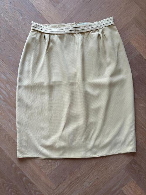 Vintage rok Edgar Vos Boutique Collectie maat 42, licht oker, Kleding | Dames, Rokken, Gedragen, Maat 42/44 (L), Geel, Knielengte