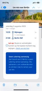 Trein ticket Berlijn (NS International), Tickets en Kaartjes, Eén persoon, Trein, Buitenland, Met bestemming of datum