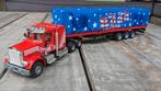 Siku super 3918 1:55 USA truck Peterbilt met trailer rood, Hobby en Vrije tijd, Modelauto's | 1:50, Ophalen of Verzenden, SIKU