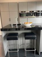 Zwarte barkrukken, Huis en Inrichting, Ophalen, Gebruikt, 60 tot 90 cm, Leer