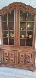 Eiken kast vitrine, Antiek en Kunst, Ophalen of Verzenden