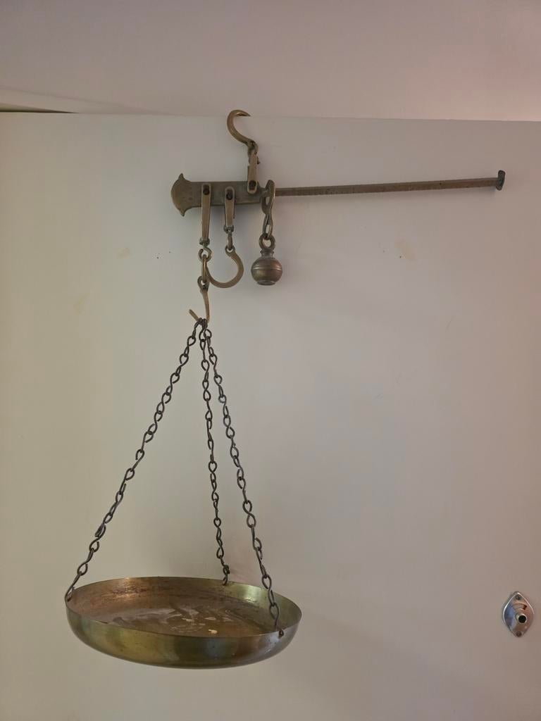 Oude messing unster weegschaal, Ophalen of Verzenden, Minder dan 10 kg