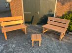OP MAAT GEMAAKTE HOUTEN TUINBANKEN/LAUNGE SET, Ophalen, Zo goed als nieuw, Hout, Bank