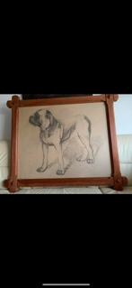 Grote lijst met Mastiff afbeelding, 112x97 cm, Ophalen of Verzenden