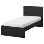 IKEA MALM bed met lattenbodem en matras, Ophalen, 100 cm, Wit, Tweepersoons