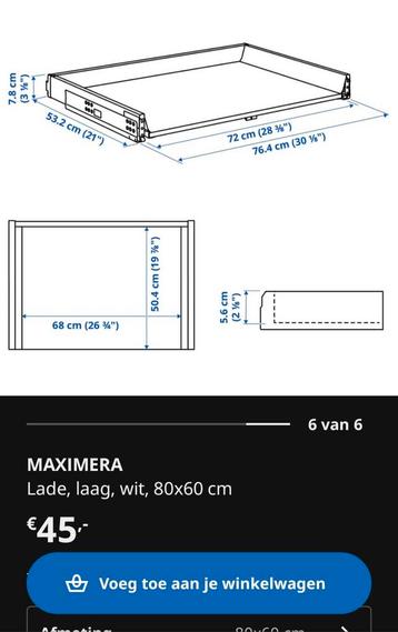 Ikea Maximera ladekast keuken 80x60 - Nieuw in doos - afbeelding 4