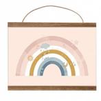 Poster regenboog A4 kinderkamer babykamer kind baby pastel, Verzenden, A4 of kleiner, Rechthoekig Liggend, Nieuw