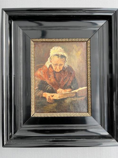 Simon Duiker ‘Lezende vrouw’ Larense School, Antiek en Kunst, Kunst | Schilderijen | Klassiek, Ophalen of Verzenden