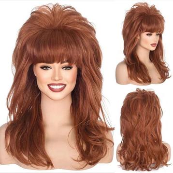 Pruik Peggy Bundy lang koperbruin haar sixties look beschikbaar voor biedingen