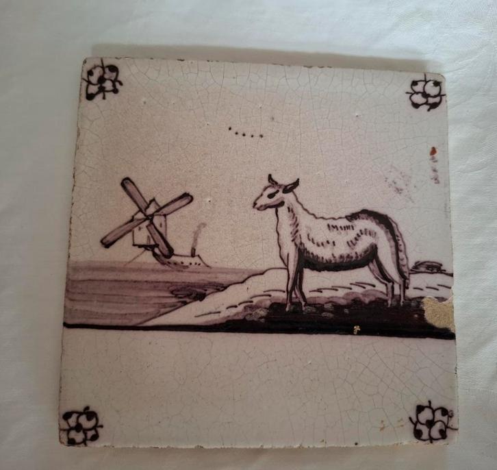 19e tegel, Antiek en Kunst, Antiek | Wandborden en Tegels, Ophalen of Verzenden