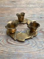 Messing Advent Kandelaar voor 3 Kaarsen, Gebruikt, Bruin, Ophalen of Verzenden, Metaal
