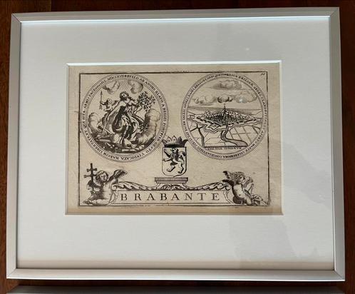 Kopergravure Brabant-BREDA originele prent, Antiek en Kunst, Kunst | Etsen en Gravures, Ophalen of Verzenden
