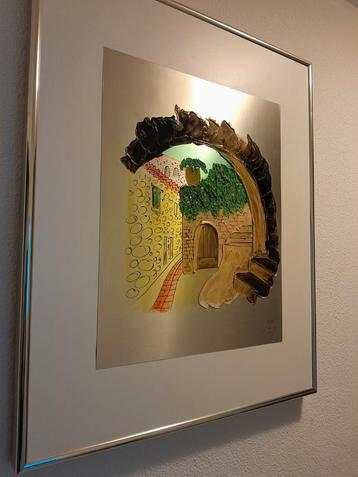 Schilderij op Aluminium, boogje in Frans dorp beschikbaar voor biedingen