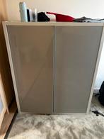 Sturdy Ars Nova cabinet / cupboard grey wood and glass, Ophalen, Gebruikt