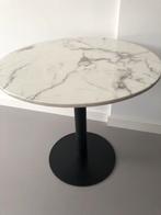 Als Nieuw marmeren tafel rond wit grijs zwart 80 cm, Huis en Inrichting, Tafels | Eettafels, 50 tot 100 cm, Nieuw, Overige materialen