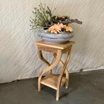 Bijzettafel - 30 x 30 cm - massief teakhout - Bij TTM Wonen, 45 tot 60 cm, TTM Wonen, Meubels – (Perzische) Tapijten en Woonaccessoires