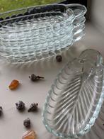 5 oude glazen schaaltjes, voorgerecht, dessert, sieraden,, Ophalen of Verzenden, Overige stijlen, Glas, Schaal of Schalen