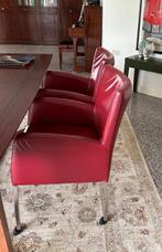 vijf leren fauteuiltjes, Huis en Inrichting, Fauteuils, Gebruikt, Minder dan 75 cm, Leer, Ophalen of Verzenden