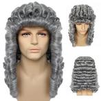 Historische Engele rechter grijze krullen pruik, Sieraden, Tassen en Uiterlijk, Uiterlijk | Haarverzorging, Verzenden, Nieuw, Pruik of Haarverlenging