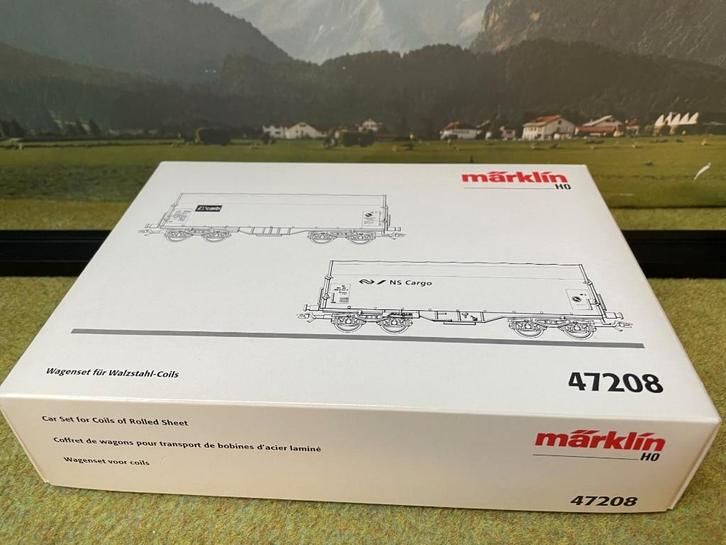 Märklin 47208 Set 2 Colliwagons NS Cargo, Hobby en Vrije tijd, Modeltreinen | H0, Zo goed als nieuw, Treinset, Wisselstroom, Märklin