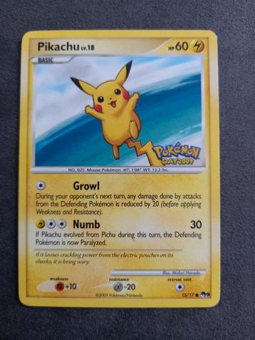 Pikachu LV.18 15/17 Pokémon day 2009 beschikbaar voor biedingen