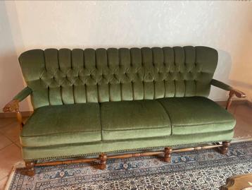 Vintage Bank cocktailstoel deens Midcentury barok groen