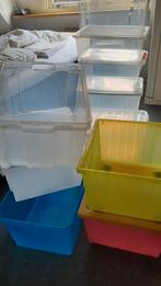 Grote opberbakken 6 met deksel, 4 zonder deksel veel ruimte, Ophalen, Gebruikt, Minder dan 50 cm, Minder dan 40 cm