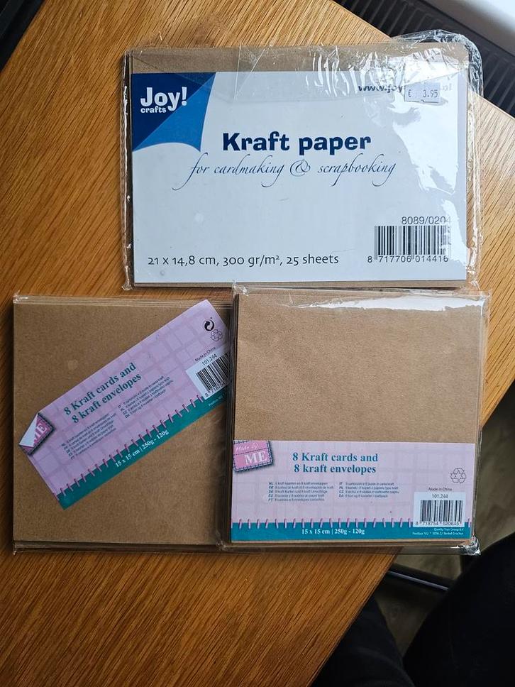 Kraftpapier, kaarten en enveloppen - Nieuw!, Hobby en Vrije tijd, Knutselen, Ophalen of Verzenden